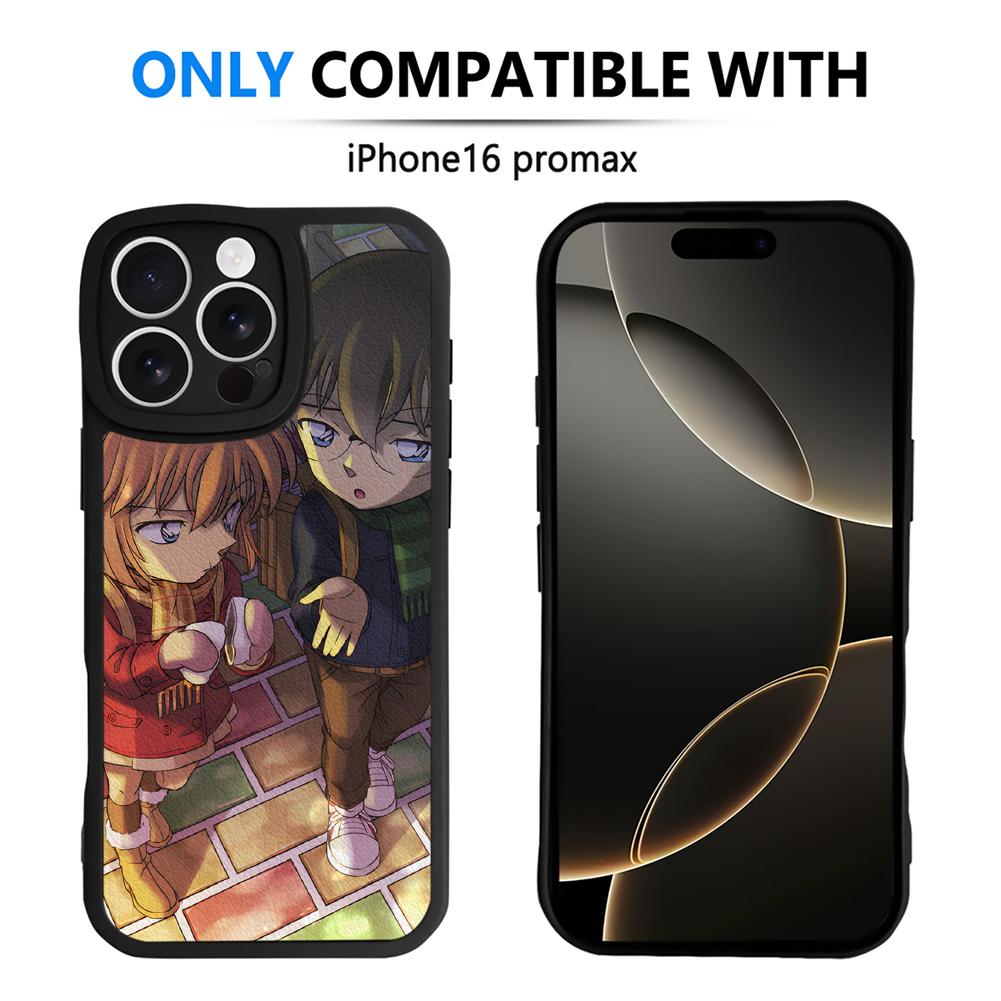 （画像用） 名探偵コナン Detective Conan 【iPhone 16シリーズ対応】シリコンスマホケース（レザー調） 材質：シリコン